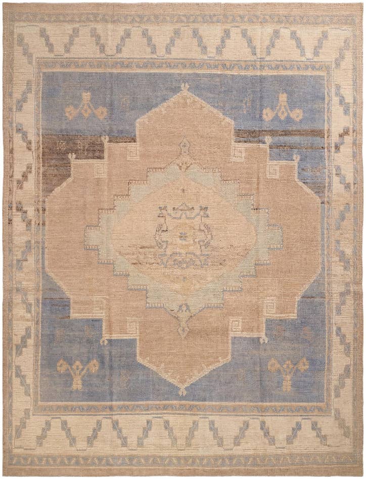 Detail image of 9' 1 x 12' Hand Knotted Oushak Wool Rug
