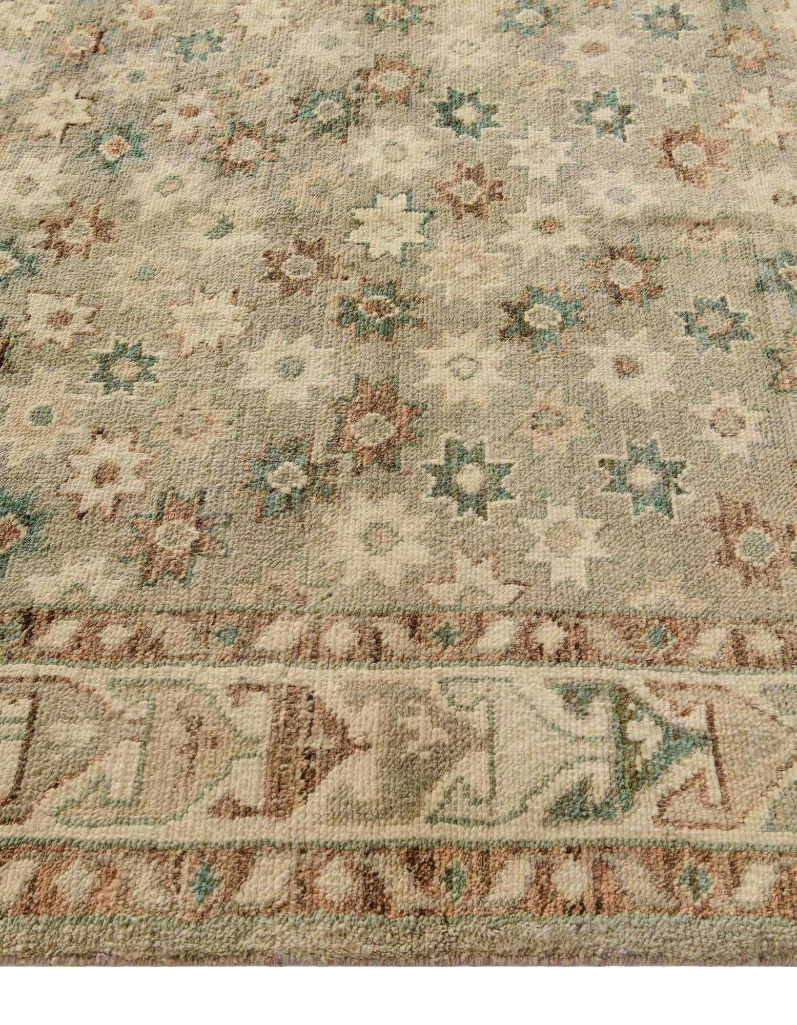 5' 3 x 7' 3 Hand Knotted Oushak Wool Rug