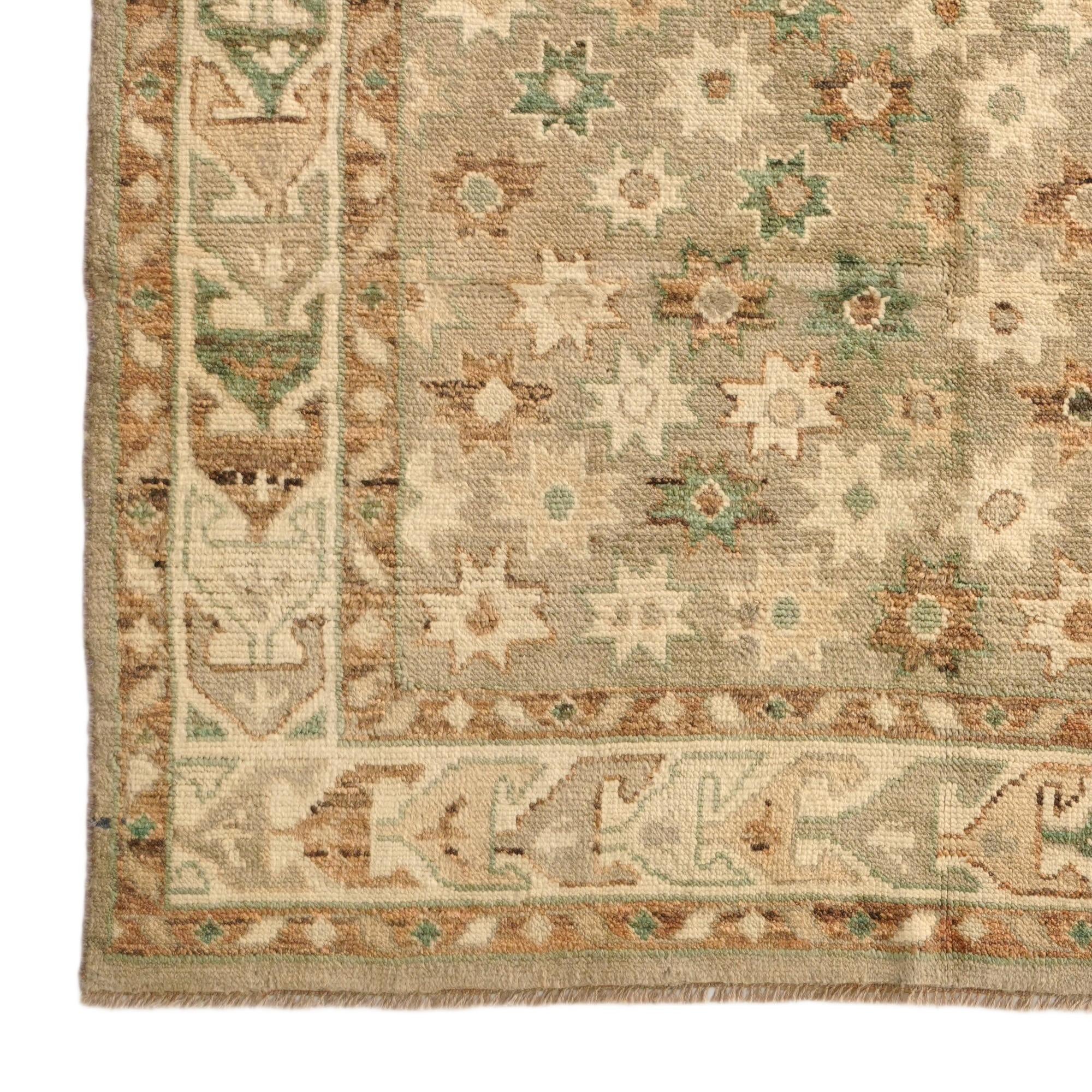 5' 3 x 7' 3 Hand Knotted Oushak Wool Rug