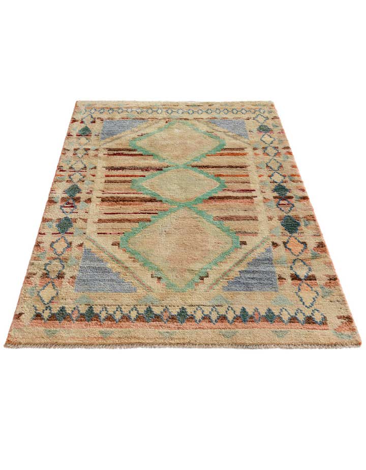 3' 2 x 4' 11 Hand Knotted Oushak Wool Rug