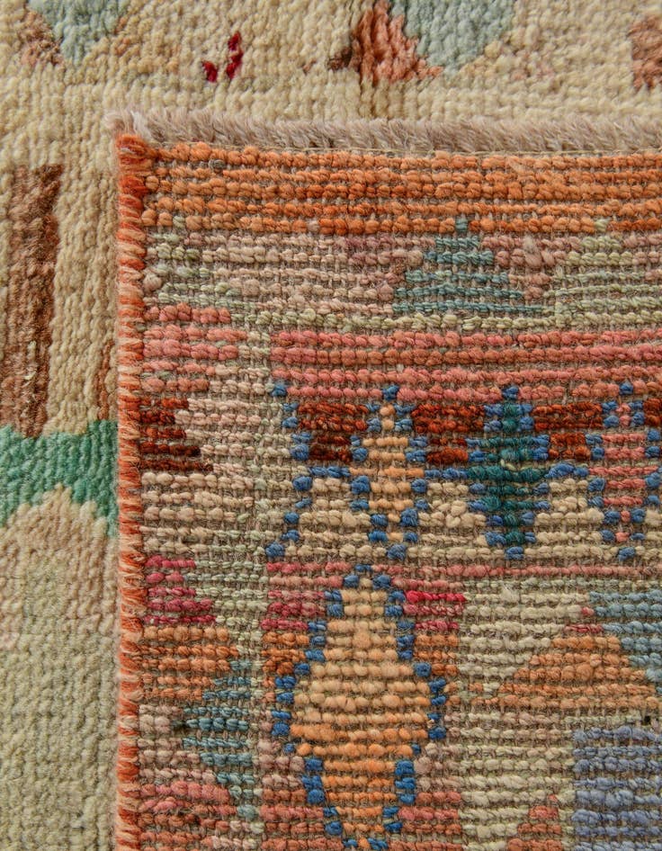 Detail image of 3' 2 x 4' 11 Hand Knotted Oushak Wool Rug