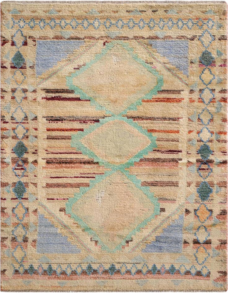 Detail image of 3' 2 x 4' 11 Hand Knotted Oushak Wool Rug