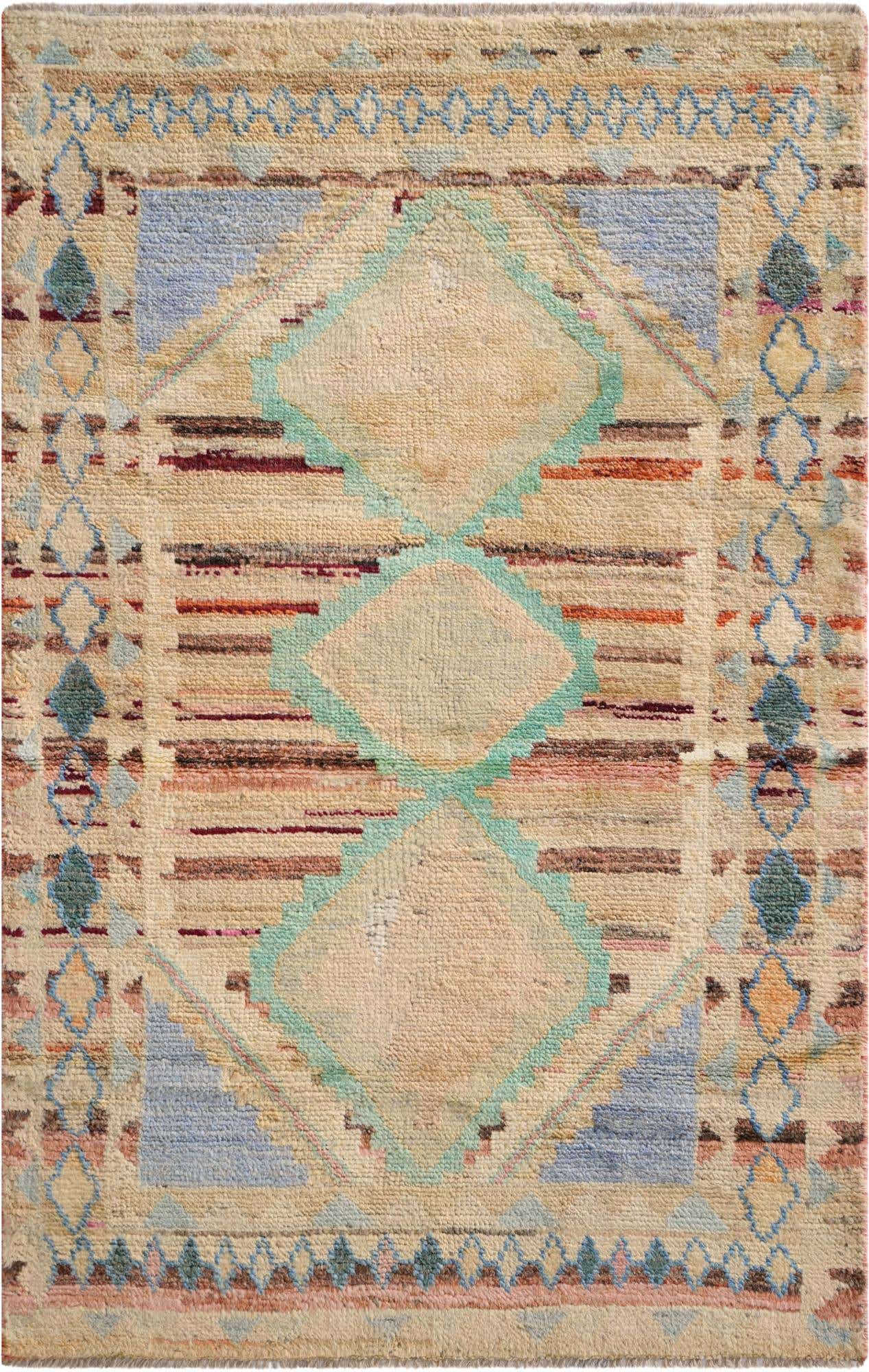 3' 2 x 4' 11 Hand Knotted Oushak Wool Rug