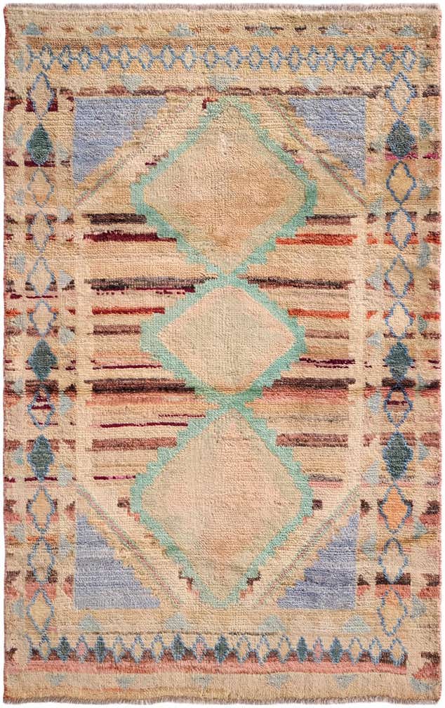 3' 2 x 4' 11 Hand Knotted Oushak Wool Rug
