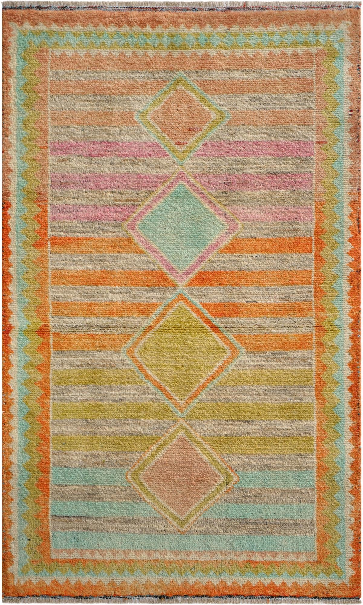 3' 1 x 5' 2  Hand Knotted Oushak Wool Rug