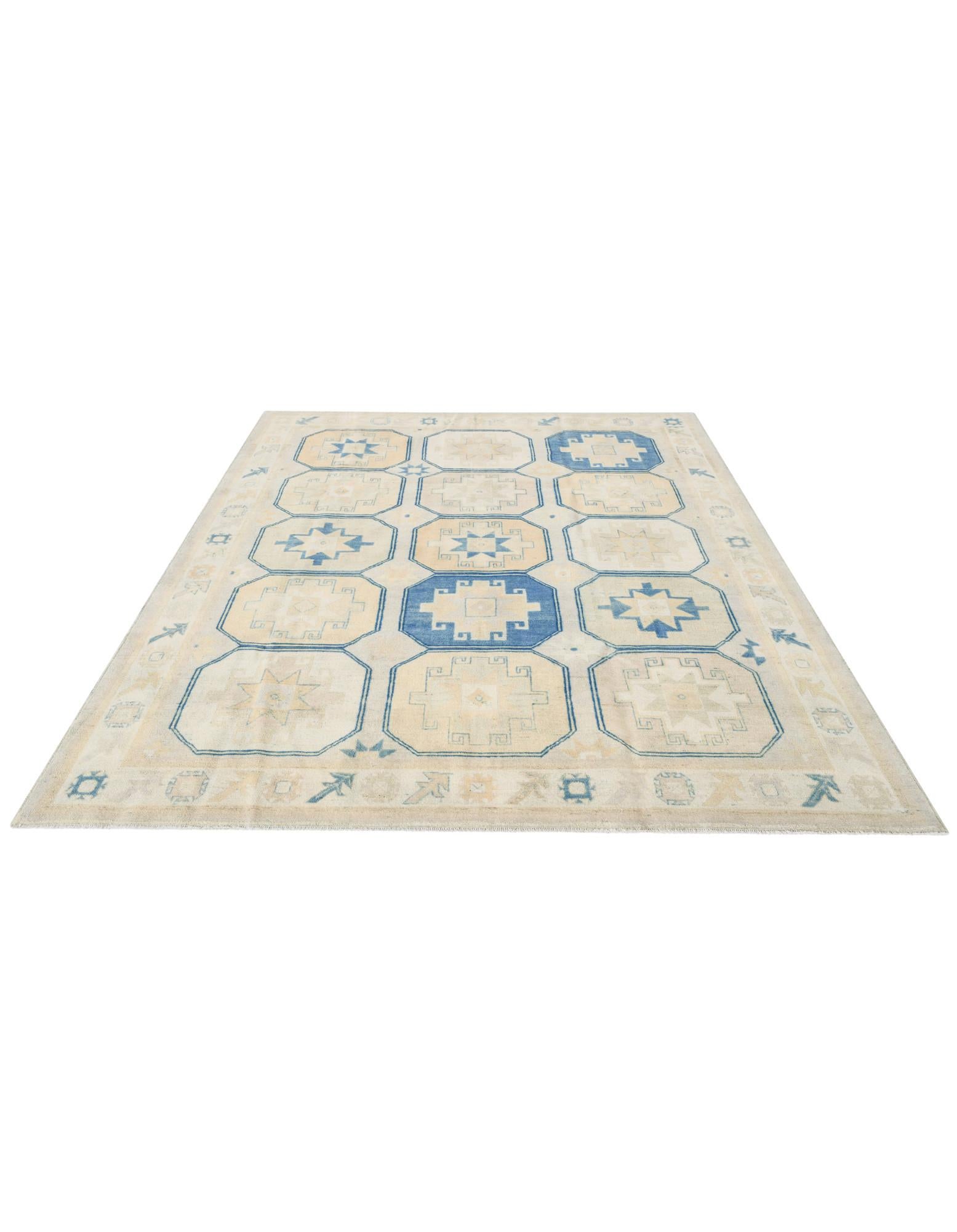 8' 1 x 9' 10 Hand Knotted Oushak Wool Rug