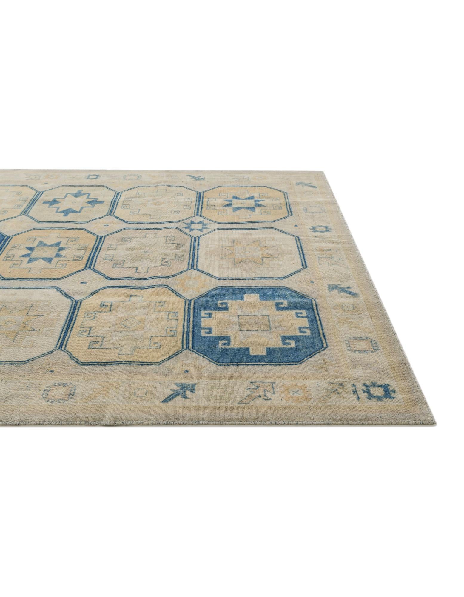 8' 1 x 9' 10 Hand Knotted Oushak Wool Rug