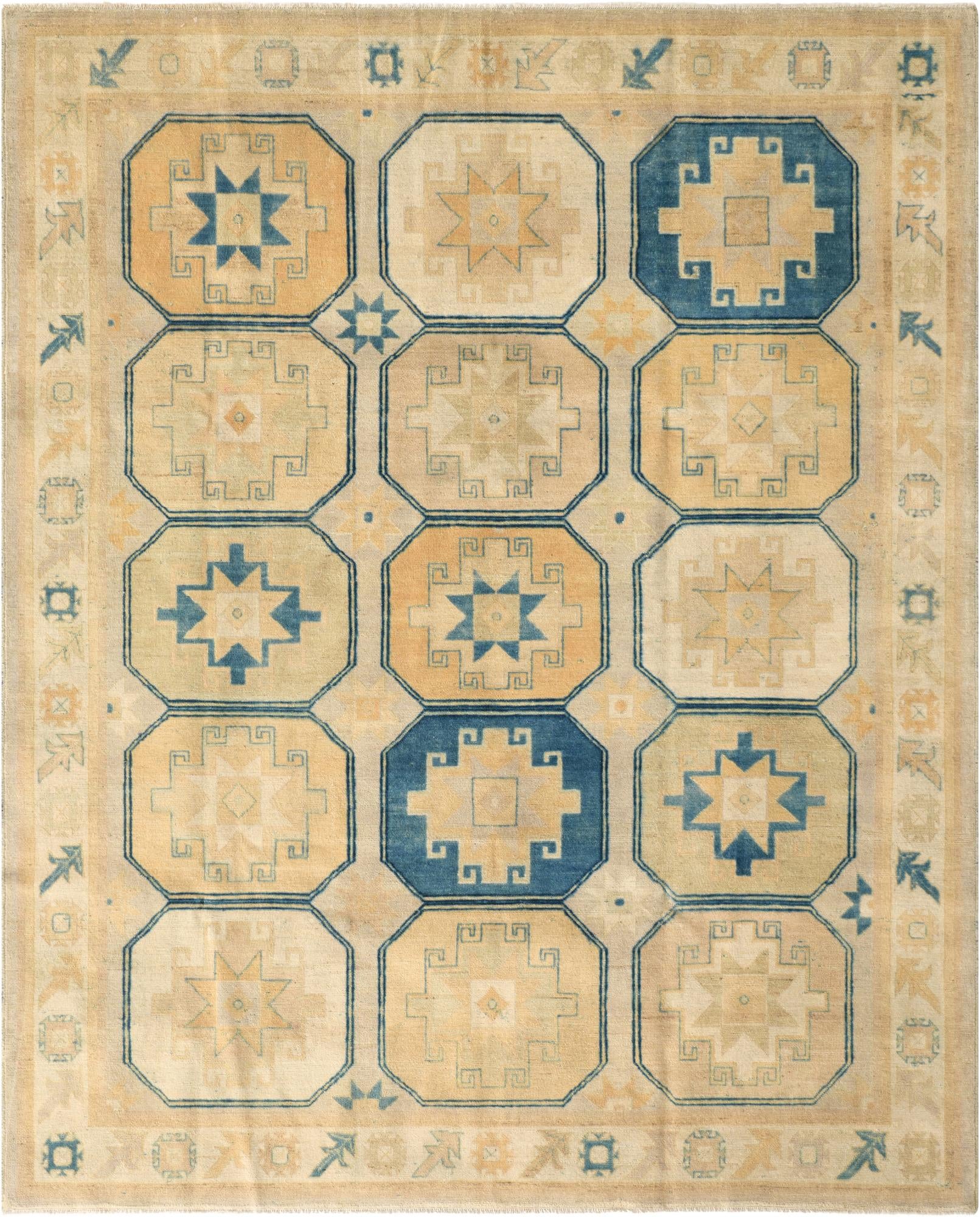 8' 1 x 9' 10  Hand Knotted Oushak Wool Rug