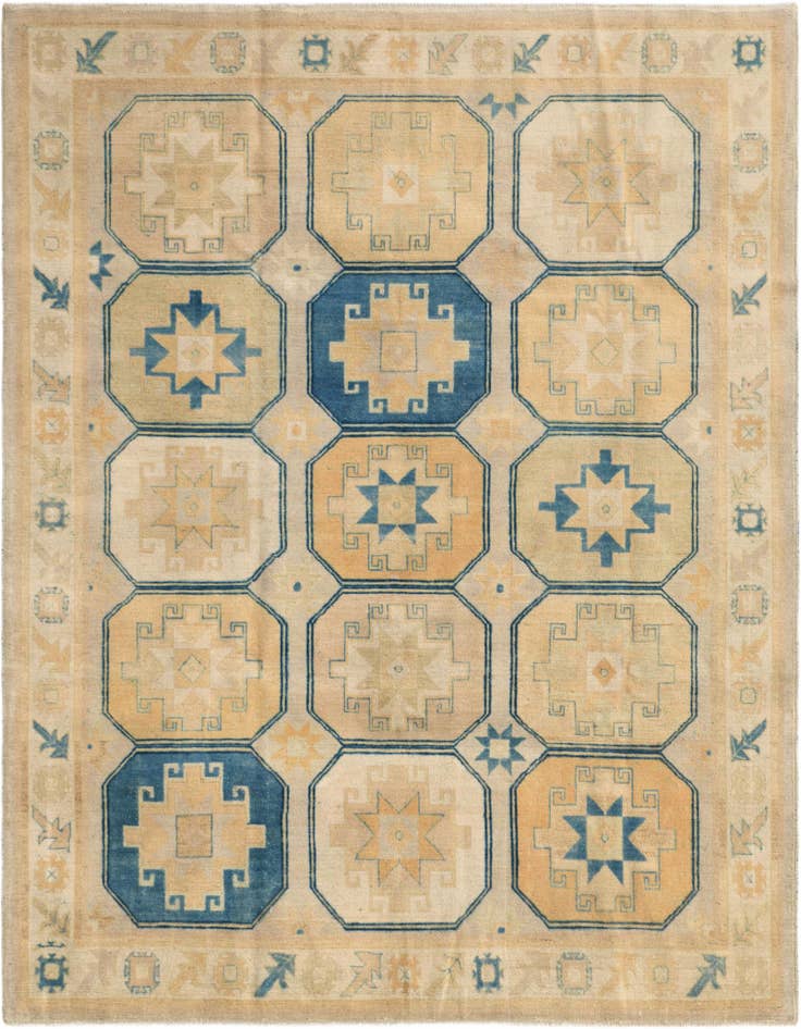 Detail image of 8' 1 x 9' 10 Hand Knotted Oushak Wool Rug