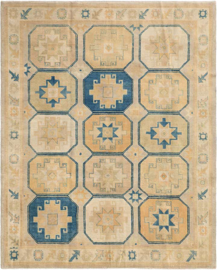 8' 1 x 9' 10 Hand Knotted Oushak Wool Rug