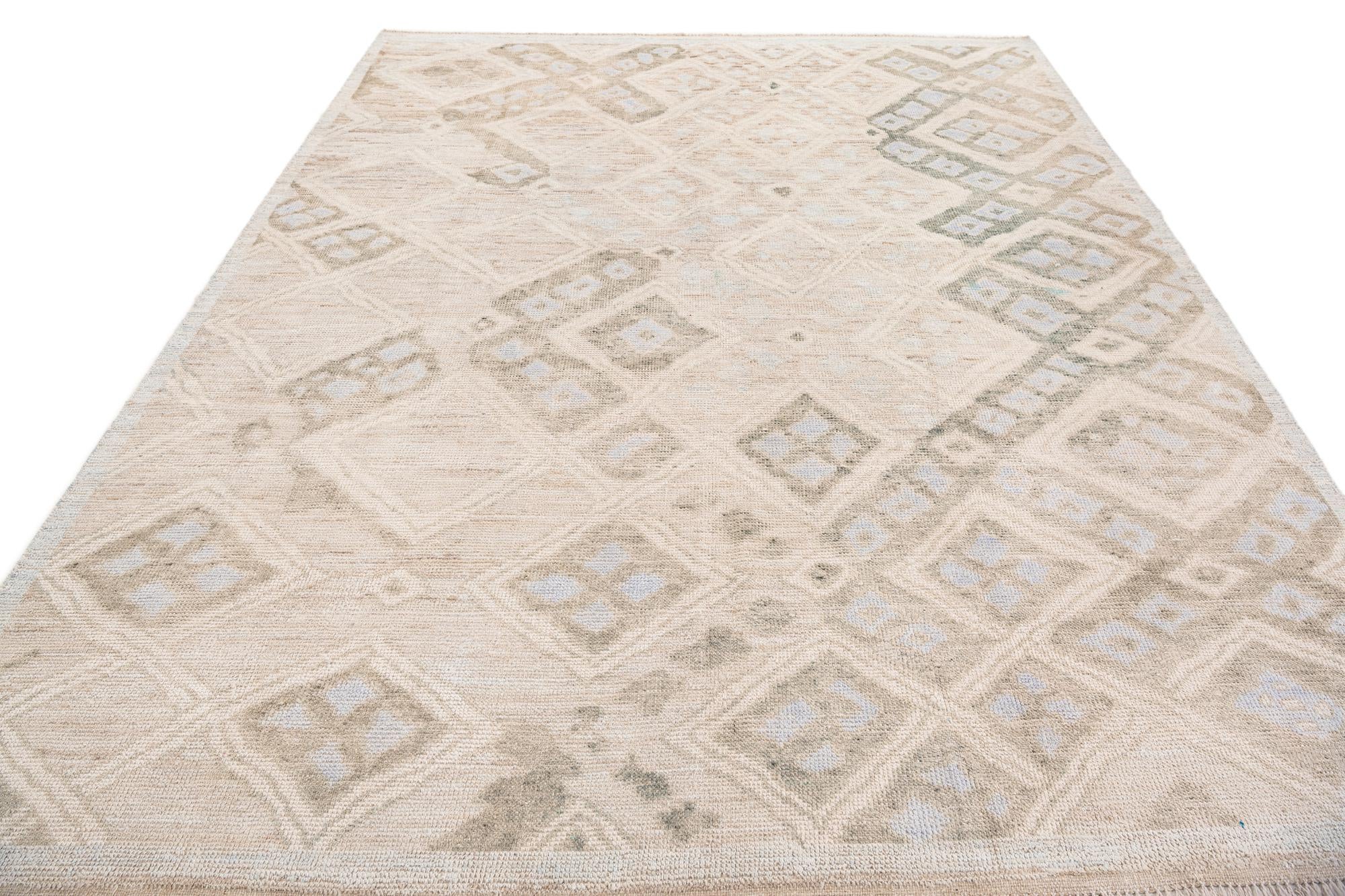 8' 3 x 9' 9 Hand Knotted Oushak Wool Rug