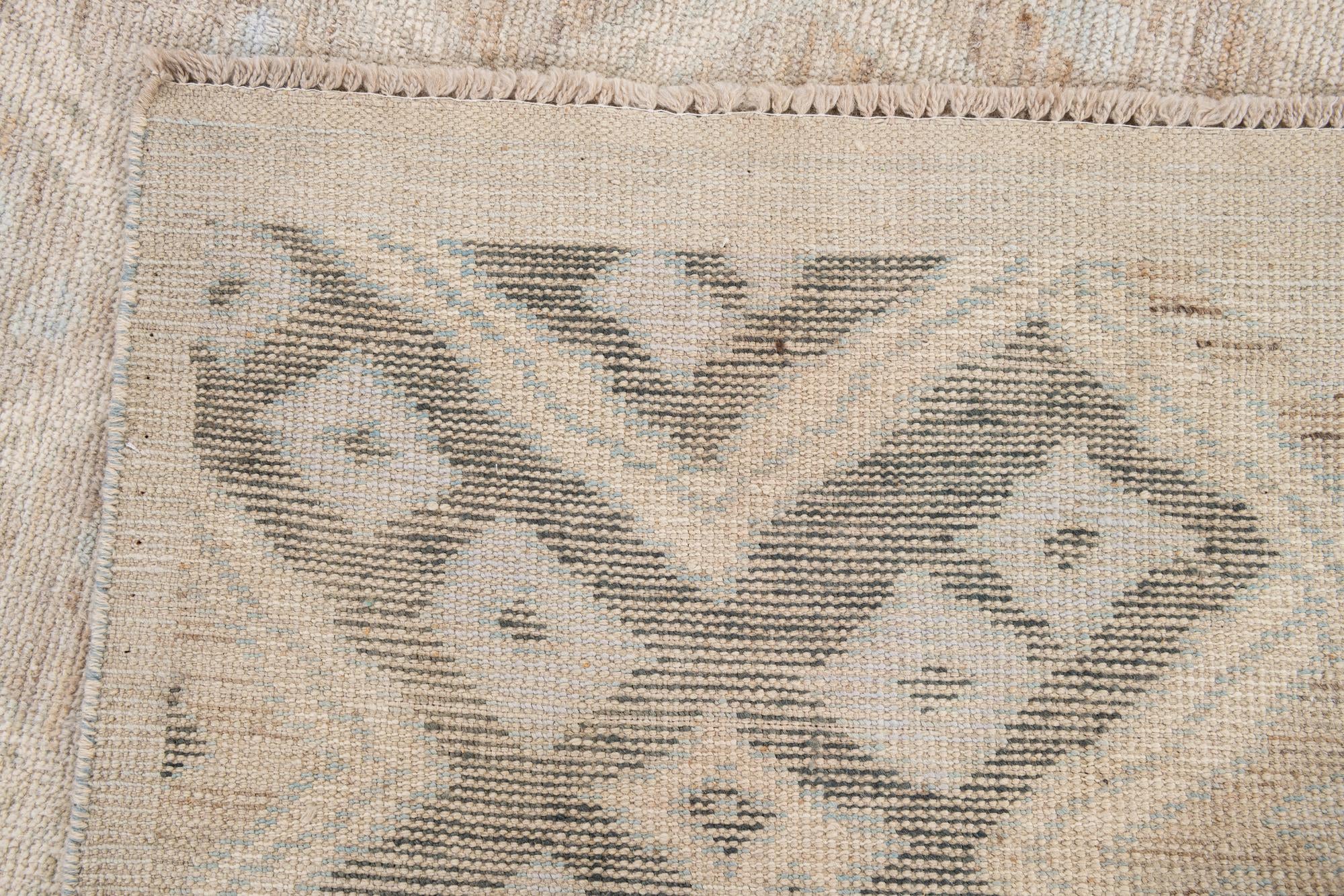 8' 3 x 9' 9 Hand Knotted Oushak Wool Rug