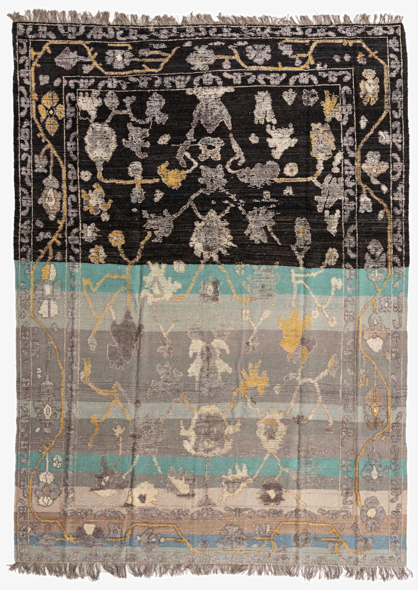 9' 1 x 12' 6  Hand Knotted Oushak Wool Rug
