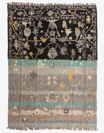 9' 1 x 12' 6 Hand Knotted Oushak Wool Rug