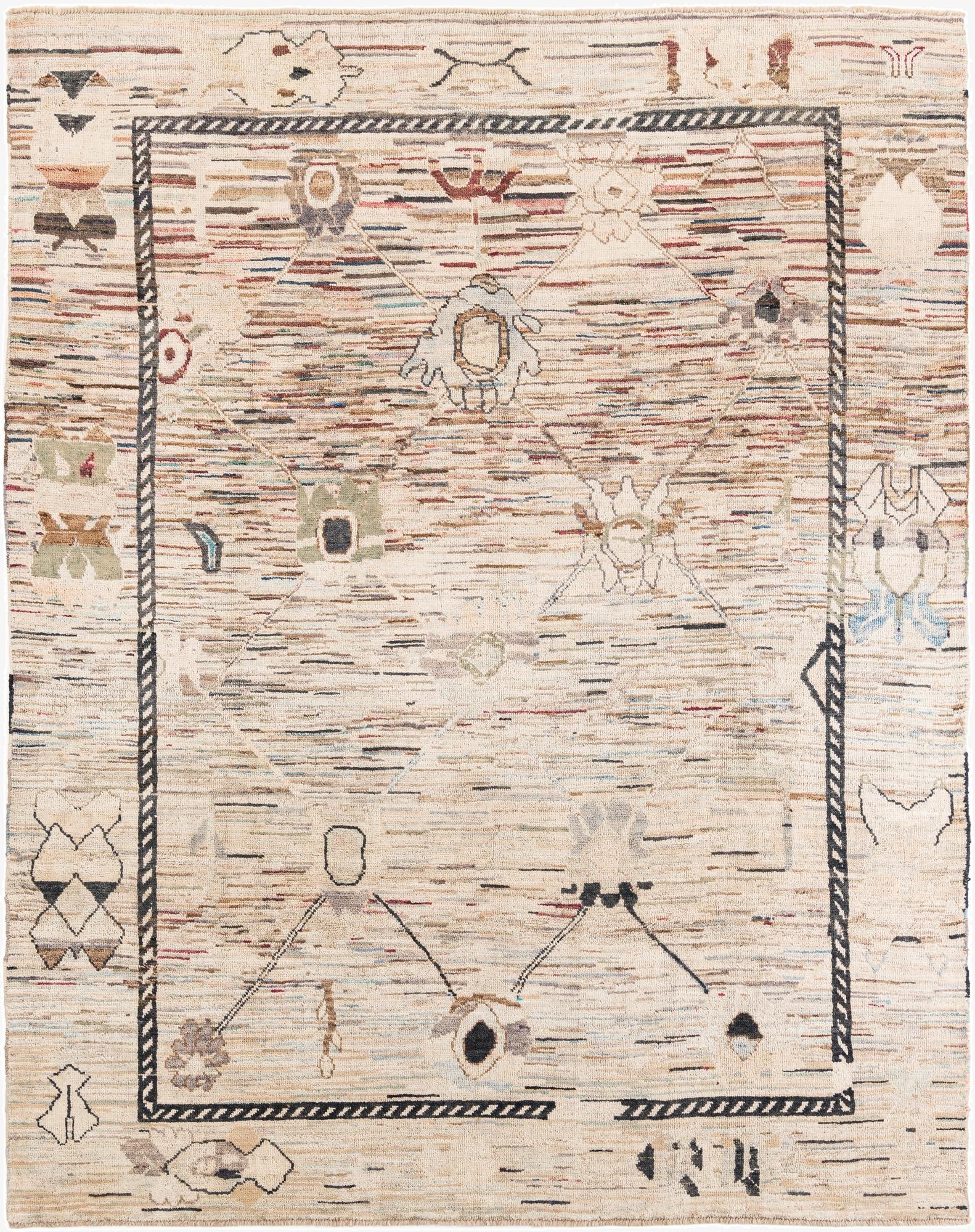 8' 2 x 10' 4  Hand Knotted Oushak Wool Rug