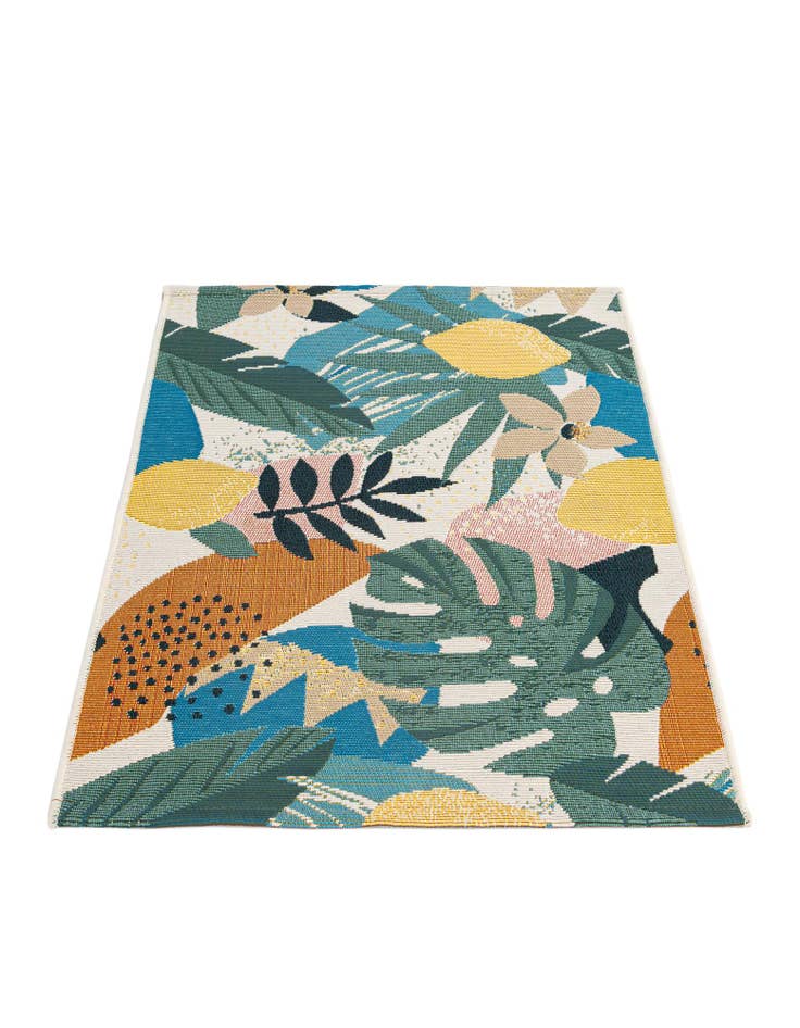 Detail image of 2' x 3' Washable Botanical Indoor / Outdoor Rug