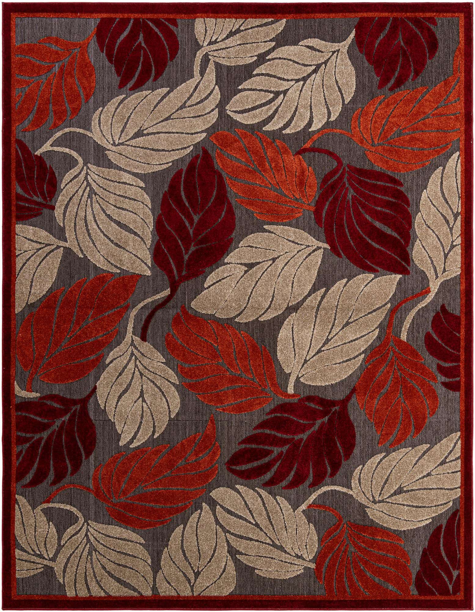 Primary image 8' x 10'  Washable Botanical Indoor / Outdoor Rug