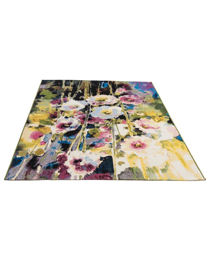 Detail image of 5' 3 x 7' 10 Washable Botanical Indoor / Outdoor Rug