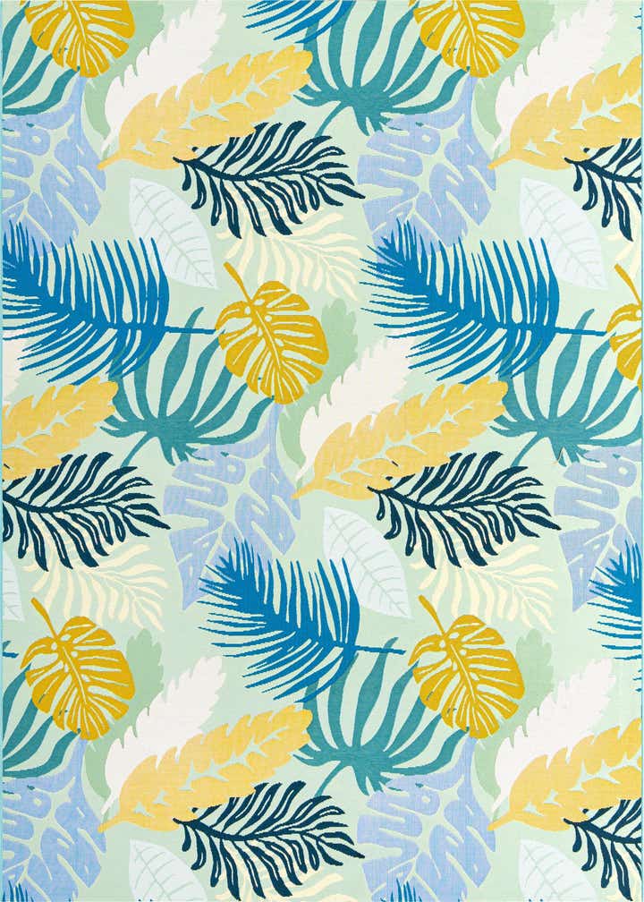 7' 10 x 10' Easy-Clean Botanical Indoor / Outdoor Rug