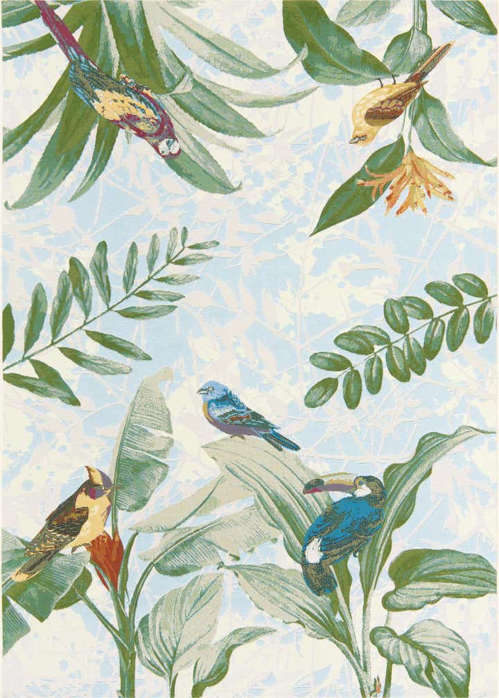 5' 3 x 8' Easy-Clean Botanical Indoor / Outdoor Rug