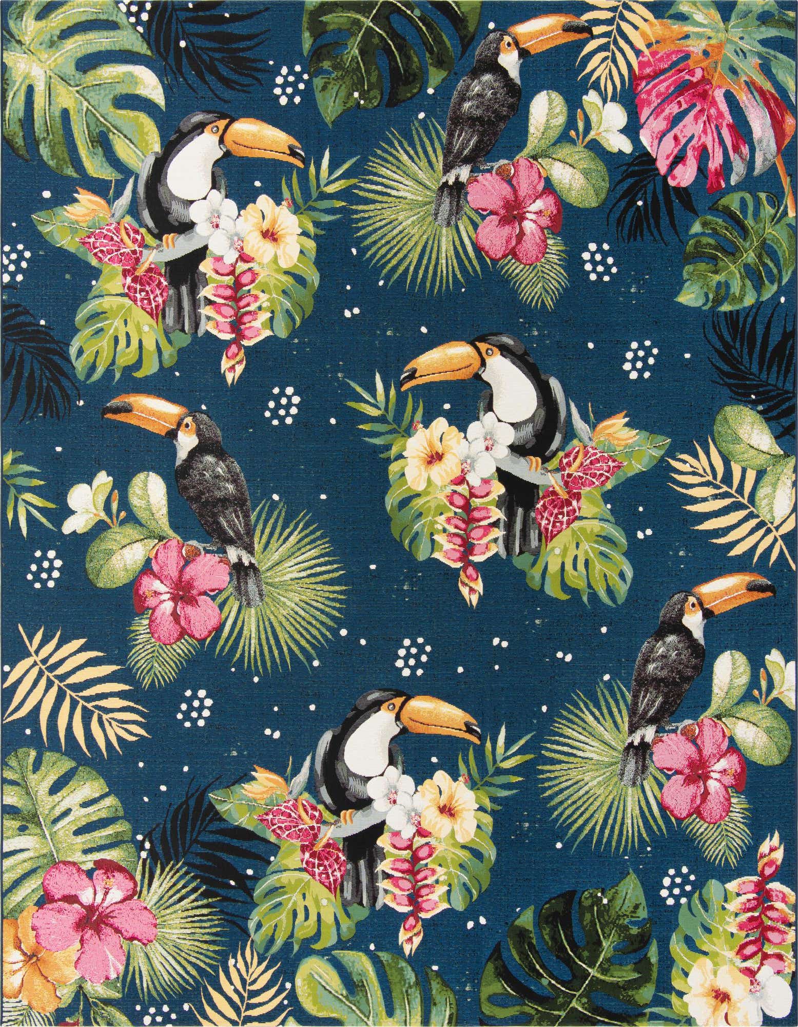 10' x 12' Easy-Clean Botanical Indoor / Outdoor Rug