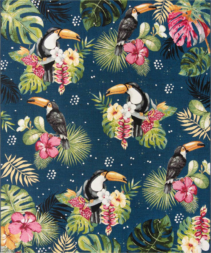 Detail image of 10' x 12' Easy-Clean Botanical Indoor / Outdoor Rug
