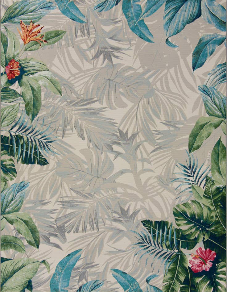 Detail image of 10' x 12' Easy-Clean Botanical Indoor / Outdoor Rug