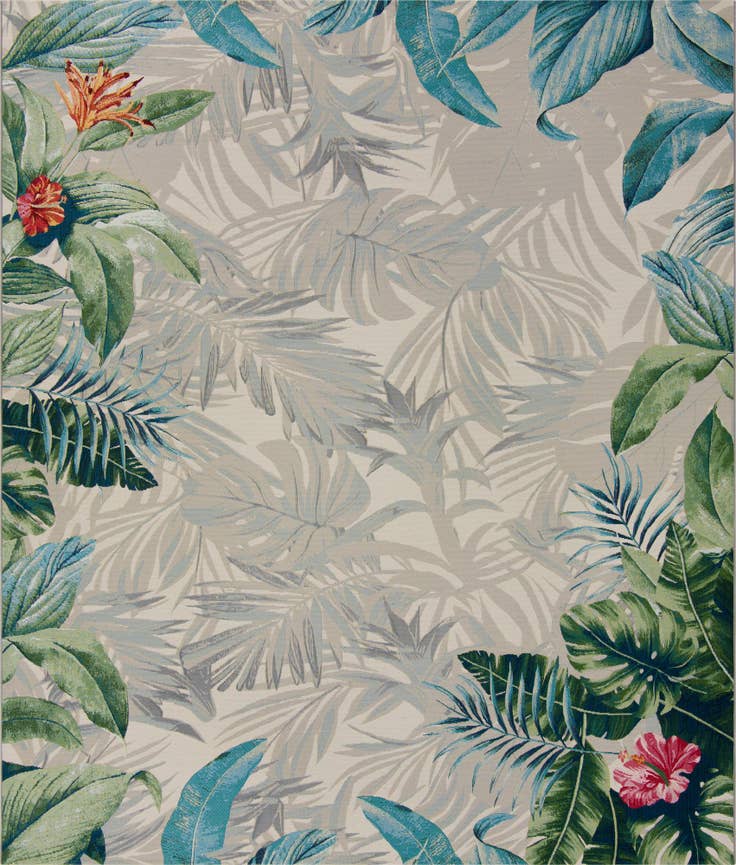 Detail image of 10' x 12' Easy-Clean Botanical Indoor / Outdoor Rug