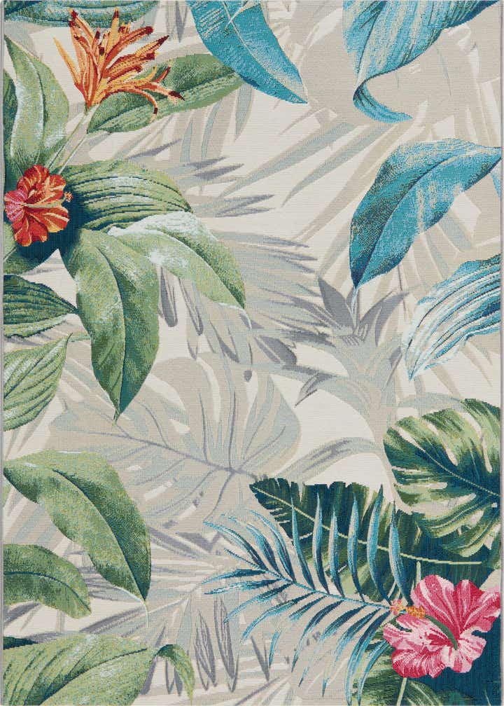 4' x 6' Easy-Clean Botanical Indoor / Outdoor Rug