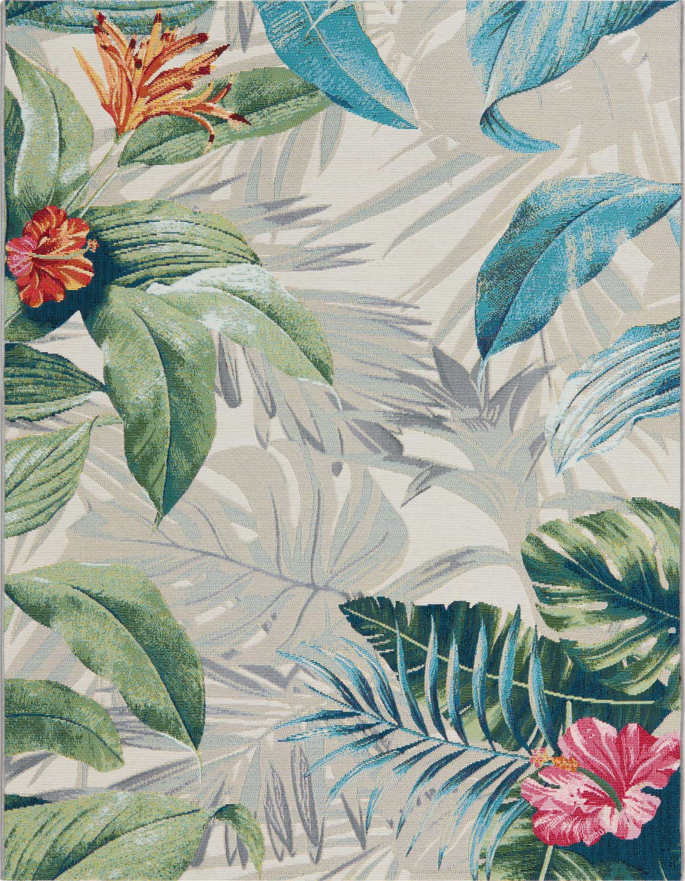 4' x 6' Easy-Clean Botanical Indoor / Outdoor Rug