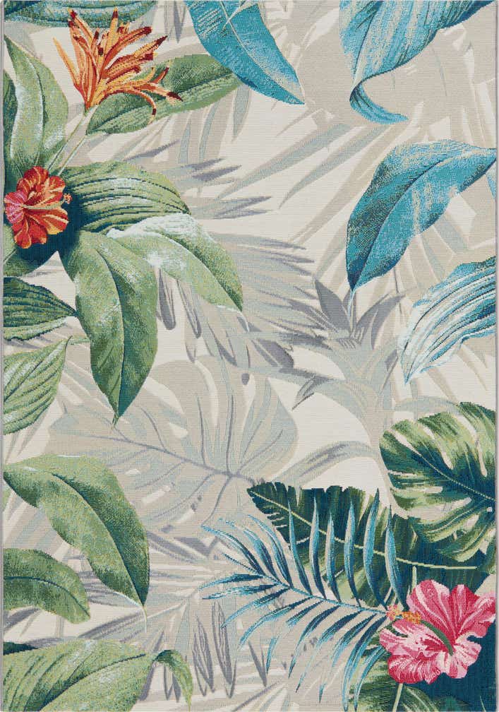 4' x 6' Easy-Clean Botanical Indoor / Outdoor Rug