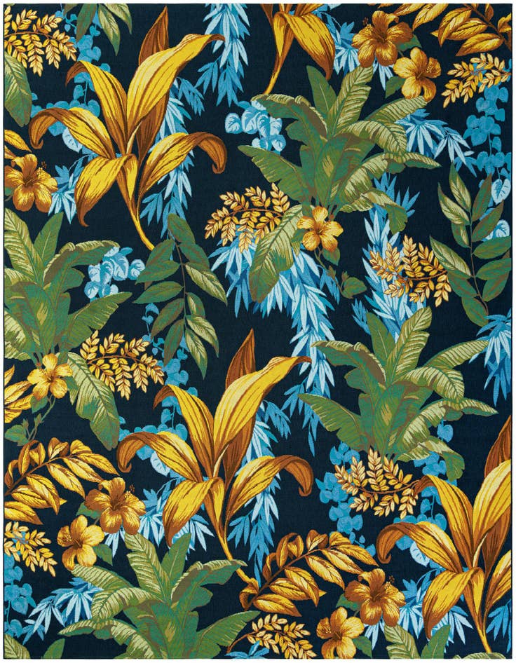 Detail image of 10' x 12' Easy-Clean Botanical Indoor / Outdoor Rug