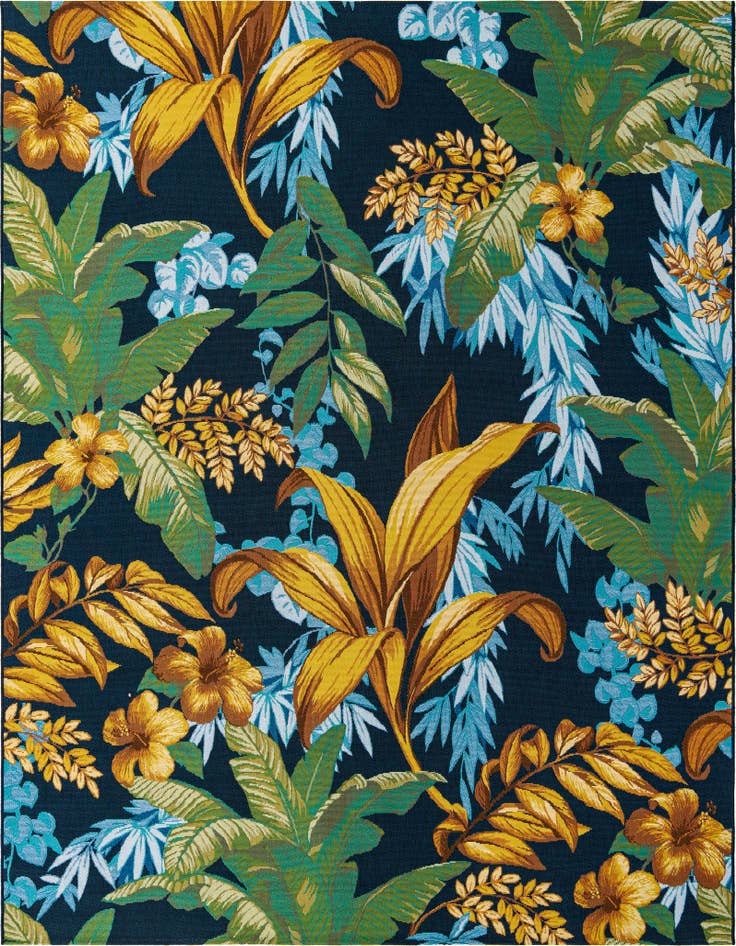 Detail image of 7' 10 x 10' Easy-Clean Botanical Indoor / Outdoor Rug