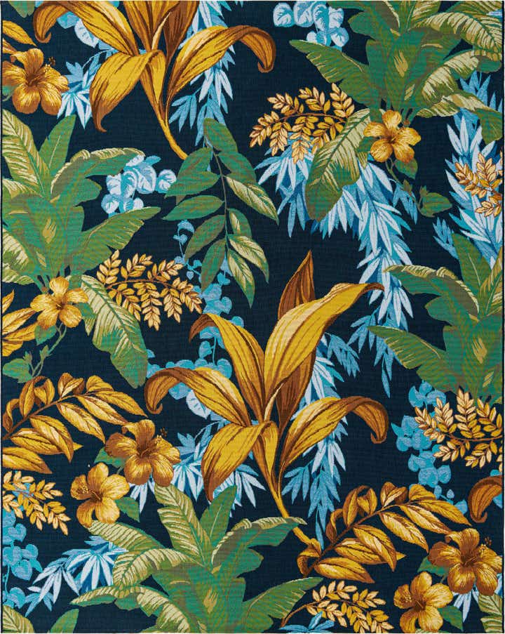 7' 10 x 10' Easy-Clean Botanical Indoor / Outdoor Rug