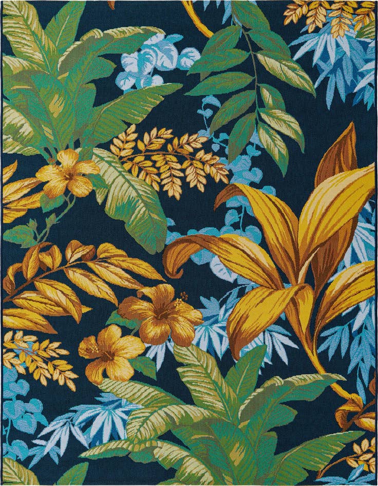 Detail image of 5' 3 x 8' Easy-Clean Botanical Indoor / Outdoor Rug
