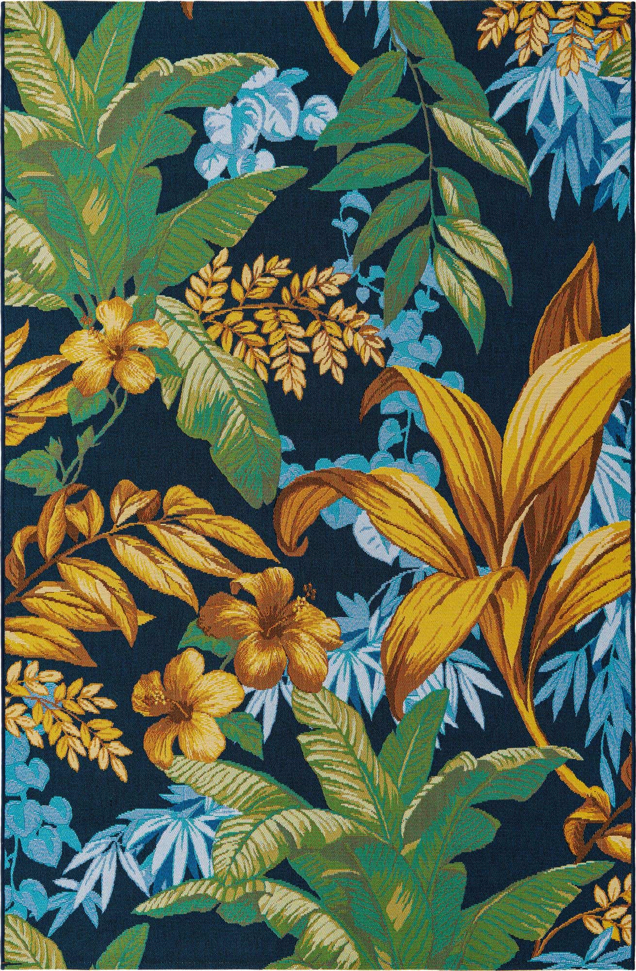 5' 3 x 8' Easy-Clean Botanical Indoor / Outdoor Rug