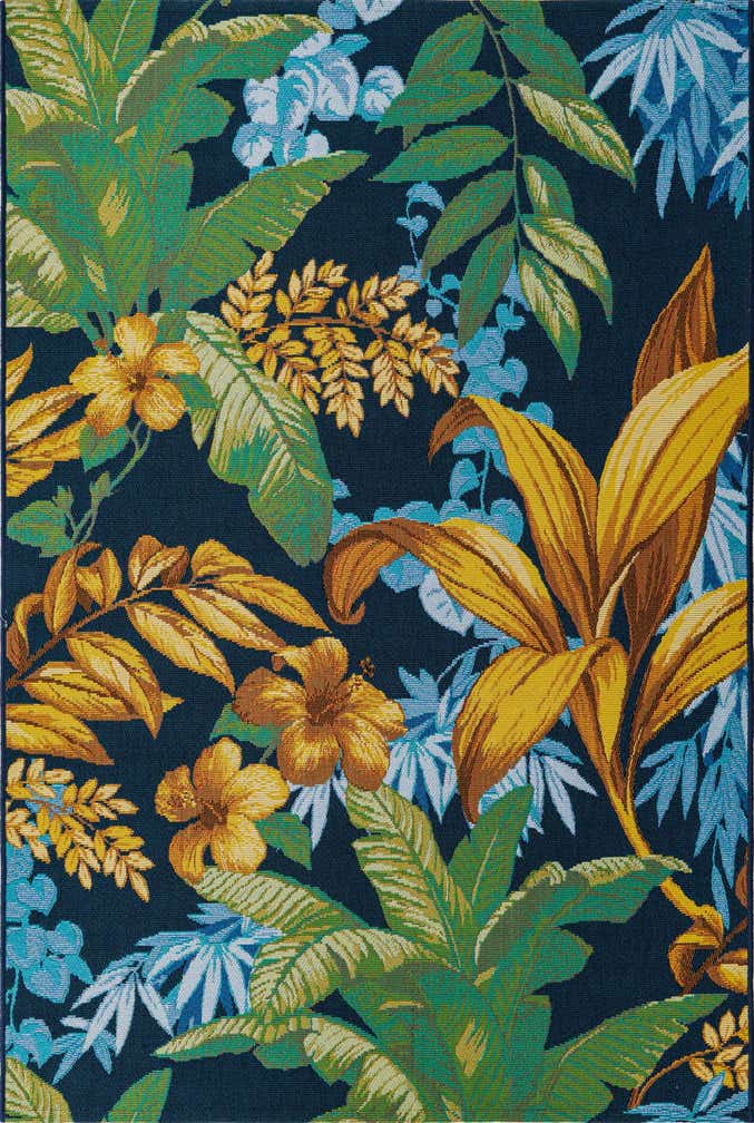 4' x 6' Easy-Clean Botanical Indoor / Outdoor Rug