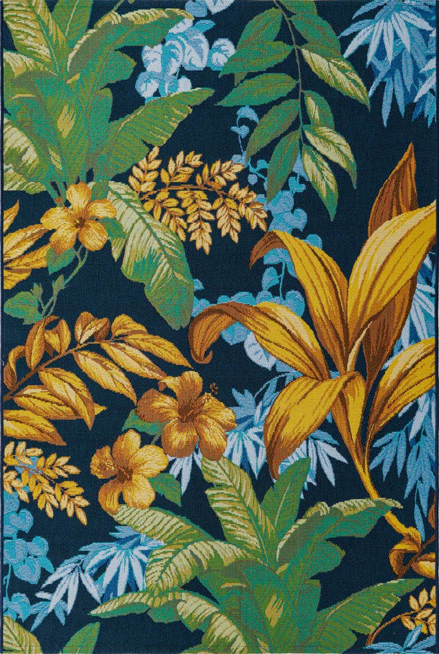 Detail image of 4' x 6' Easy-Clean Botanical Indoor / Outdoor Rug