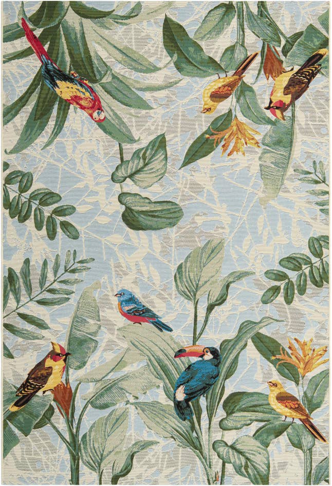 Detail image of 6' x 9' Easy-Clean Botanical Indoor / Outdoor Rug