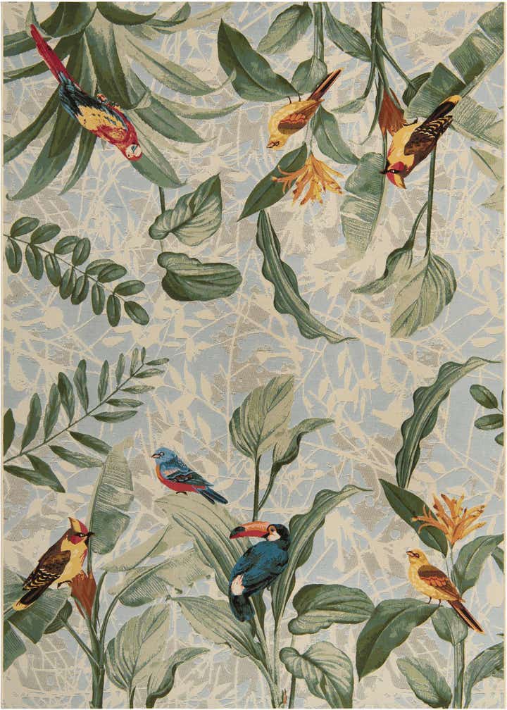 7' x 10' Easy-Clean Botanical Indoor / Outdoor Rug