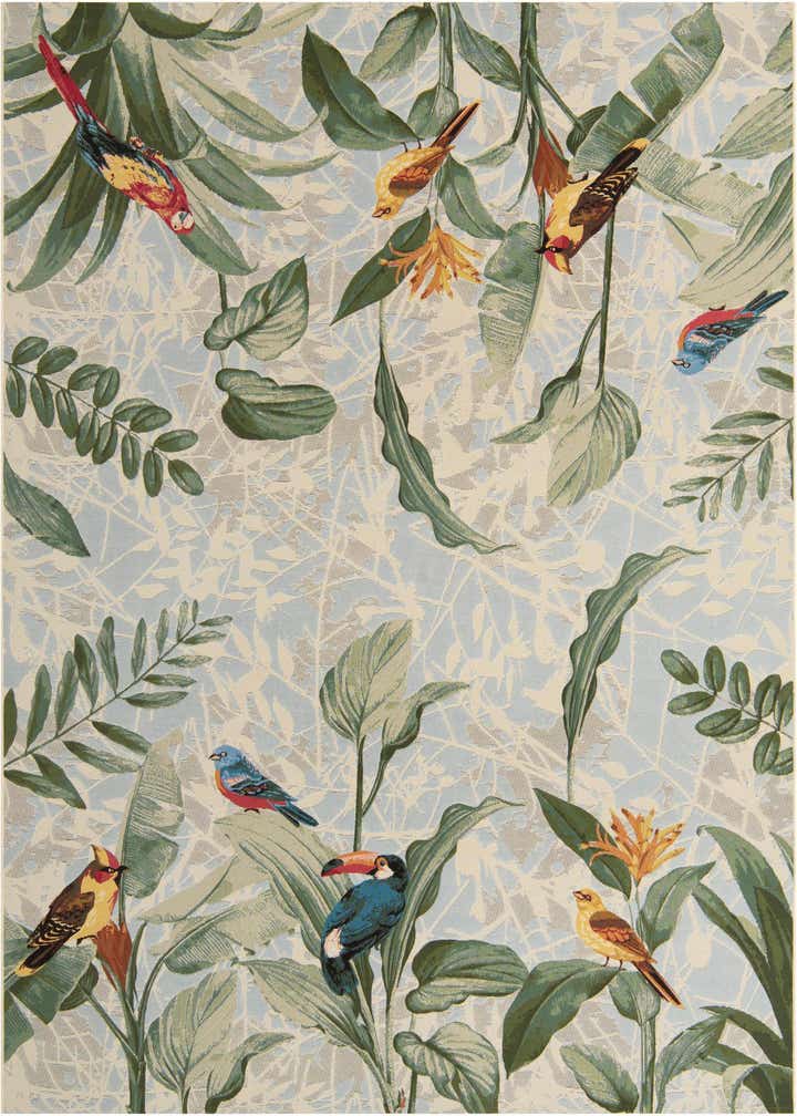 7' 10 x 11' Easy-Clean Botanical Indoor / Outdoor Rug