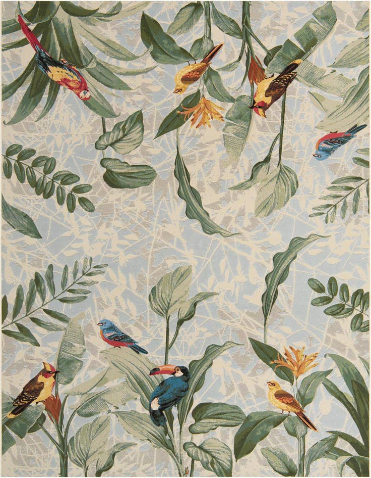 Detail image of 7' 10 x 11' Easy-Clean Botanical Indoor / Outdoor Rug