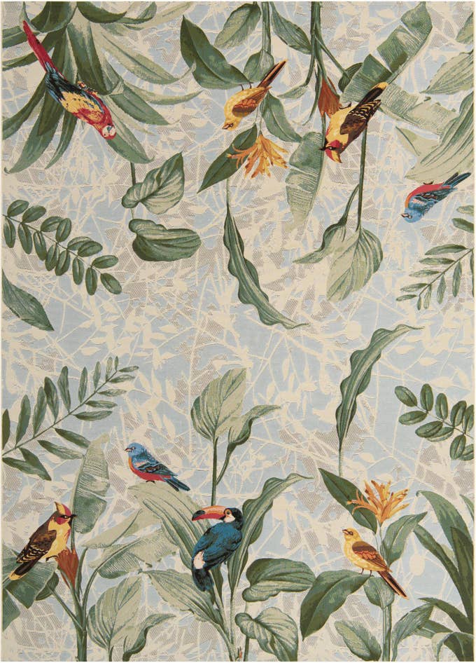 Detail image of 7' 10 x 11' Easy-Clean Botanical Indoor / Outdoor Rug