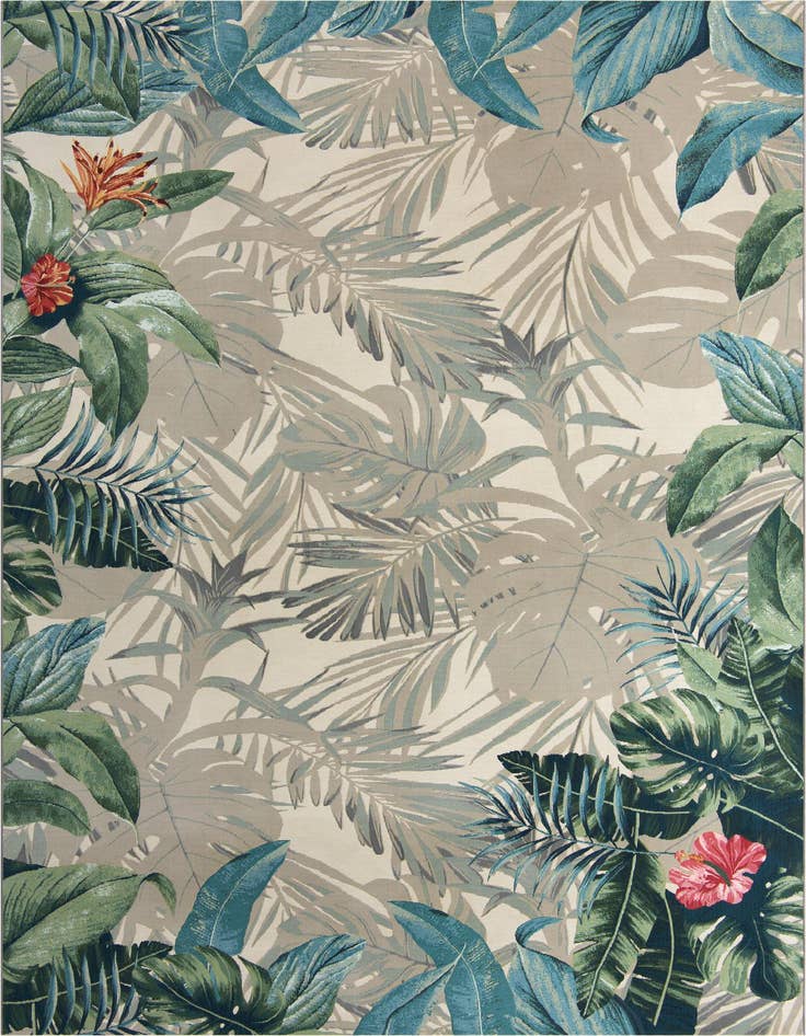 Detail image of 10' x 14' 2 Easy-Clean Botanical Indoor / Outdoor Rug