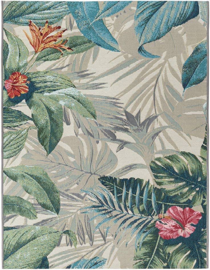 Detail image of 3' 3 x 5' 3 Easy-Clean Botanical Indoor / Outdoor Rug