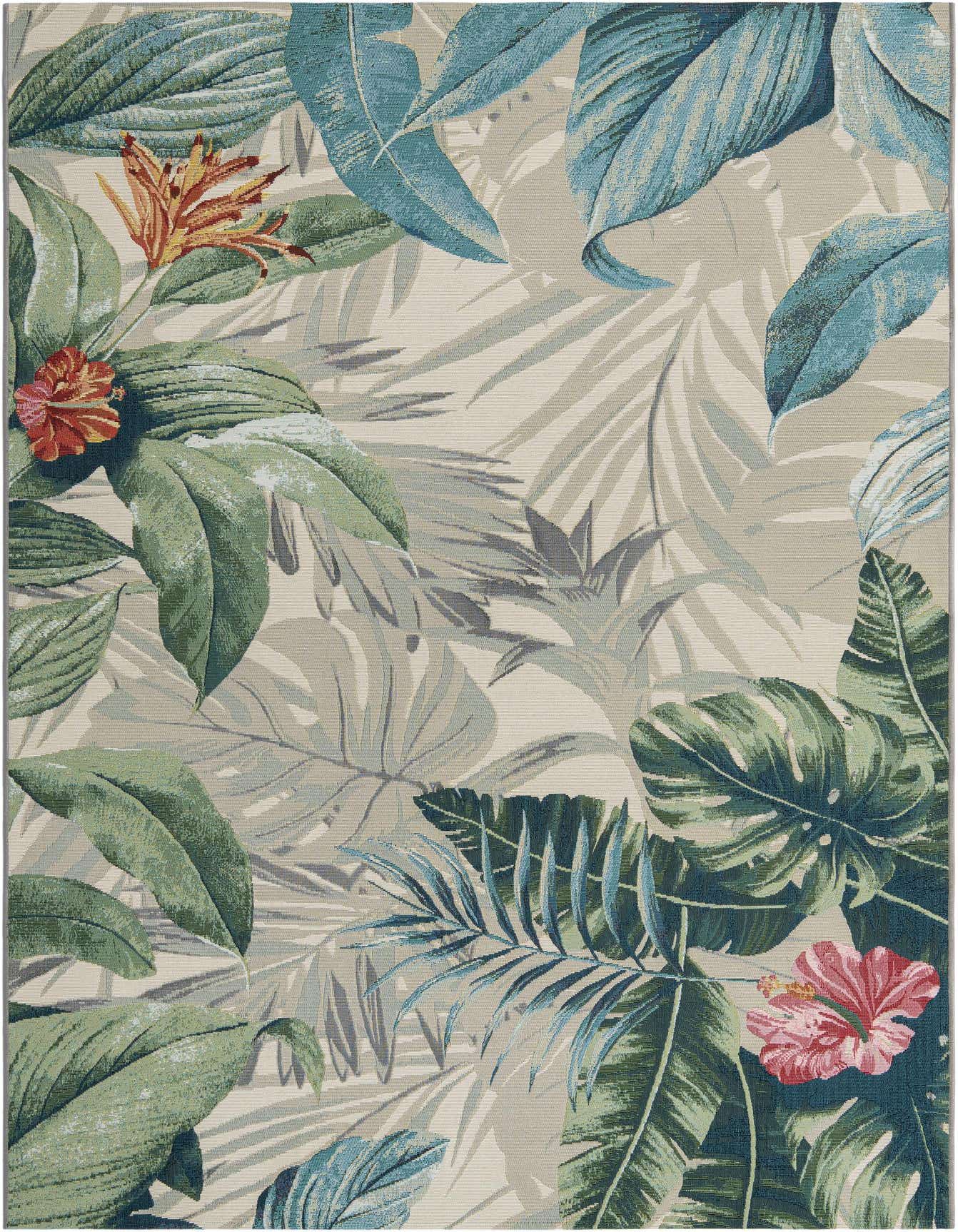 6' x 9' Easy-Clean Botanical Indoor / Outdoor Rug