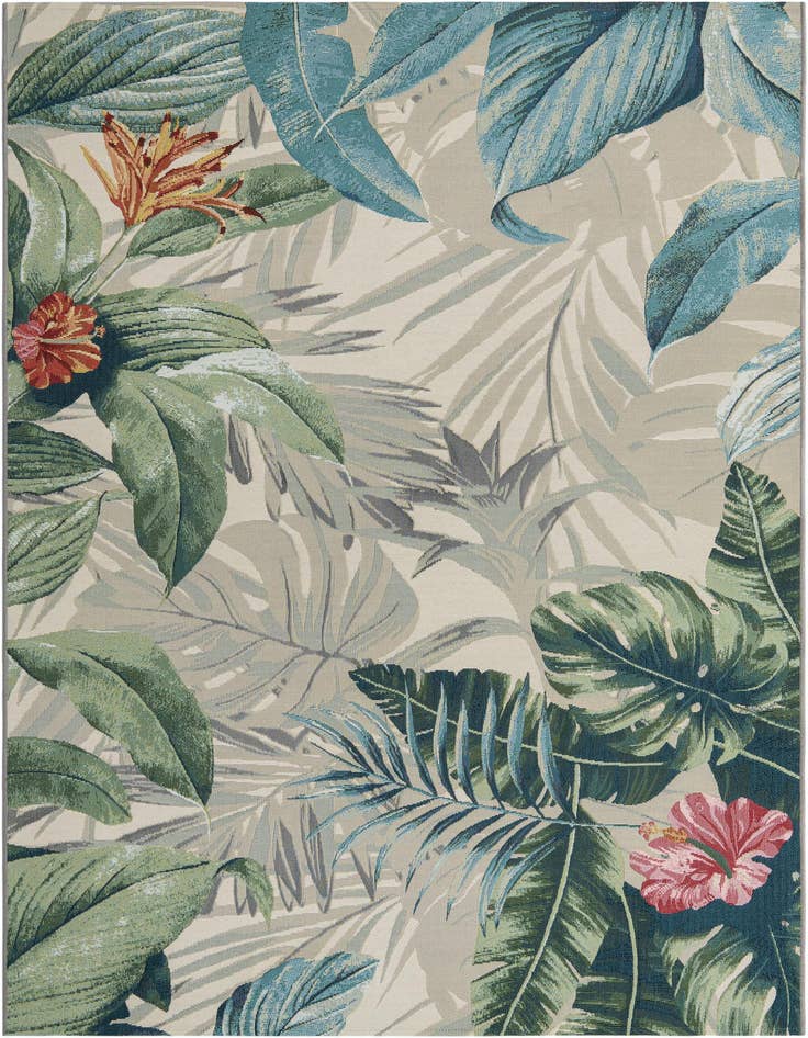 Detail image of 6' x 9' Easy-Clean Botanical Indoor / Outdoor Rug