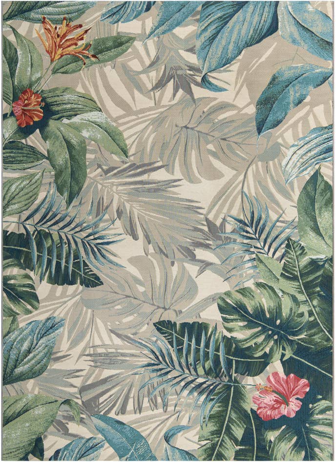 Detail image of 7' x 10' Easy-Clean Botanical Indoor / Outdoor Rug