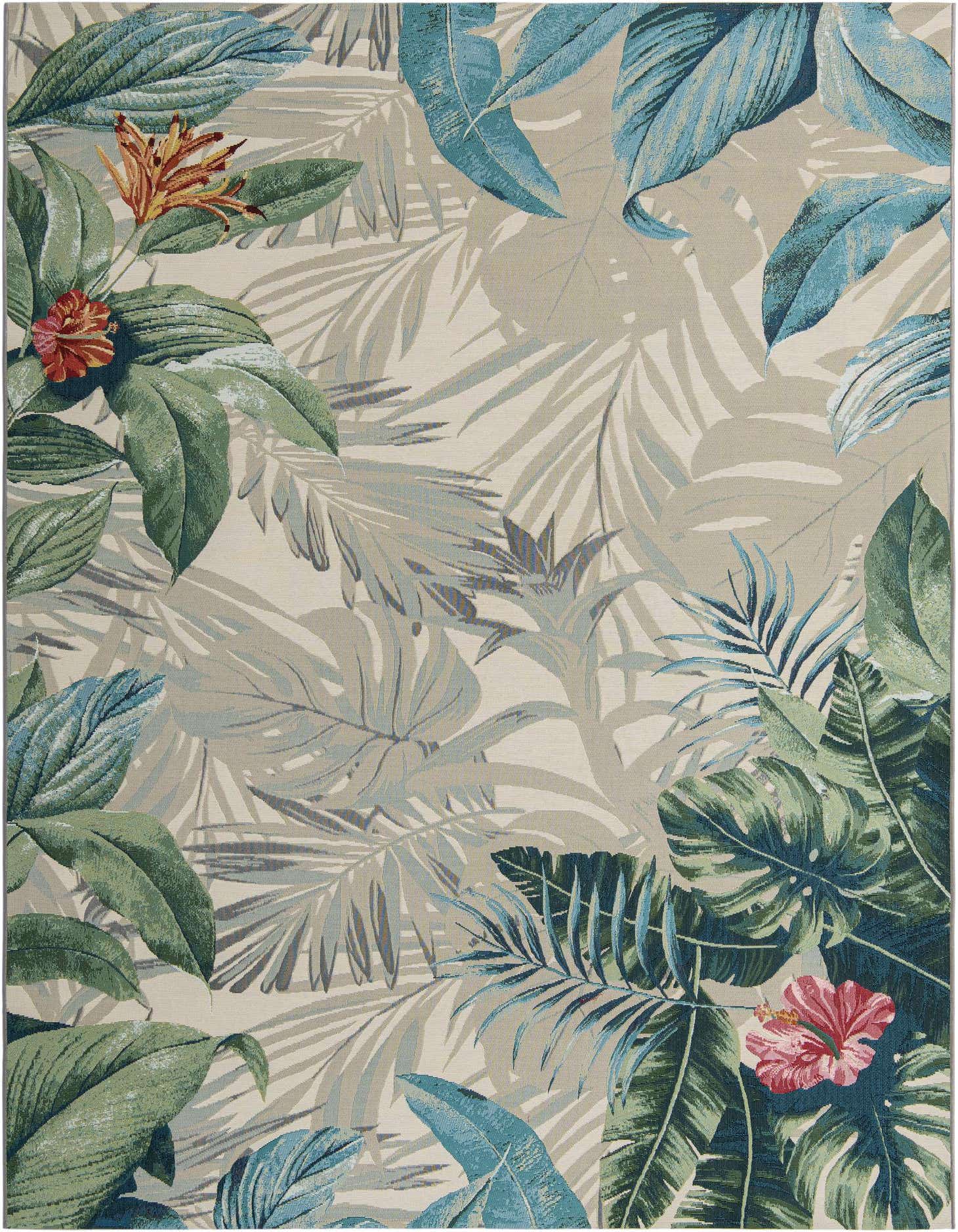 7' 10 x 11' Easy-Clean Botanical Indoor / Outdoor Rug