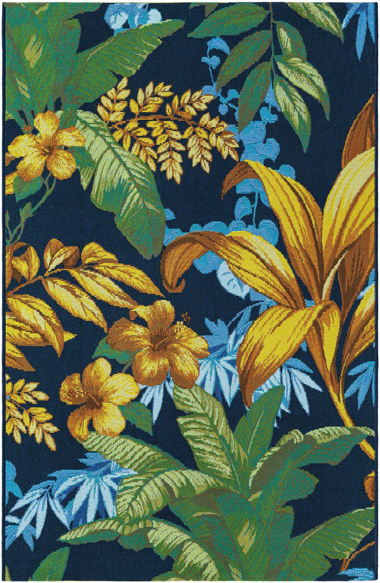 3' 3 x 5' 3 Easy-Clean Botanical Indoor / Outdoor Rug